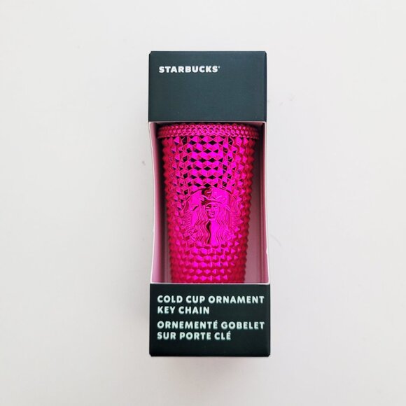 Starbucks Pink Sangria Metallic Venti 24 oz Tumbler w Straw and Ornament Lot - Picture 2 of 8